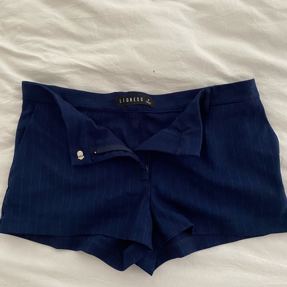 LIONESS MINI SHORTS- MIDNIGHT PINSTRIPE